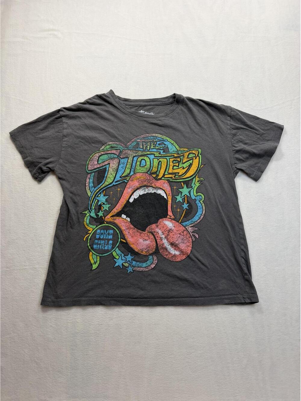 The Rolling Stones Official Licensed 'Some Girls' Graphic T-Shirt Charcoal Gray,